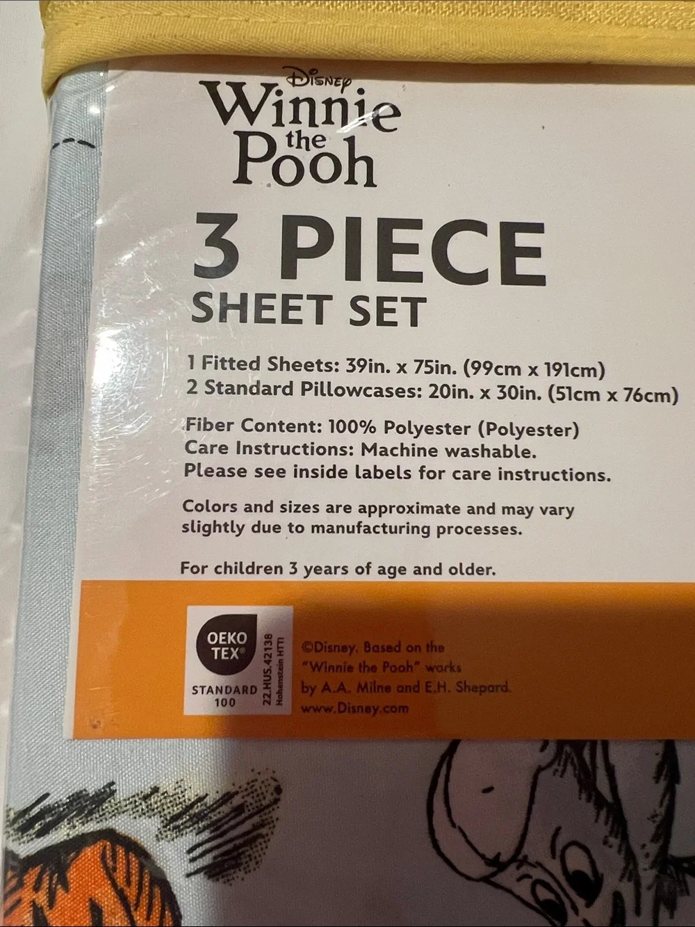 Disney Winnie the Pooh twin three piece sheet set